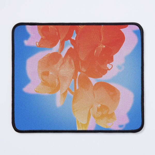 Item preview, Graphic Flower Print Red Orange on Electric Blue designed and sold by LumiLabParis.