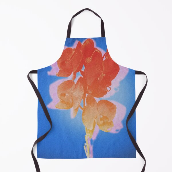 Item preview, Graphic Flower Print Red Orange on Electric Blue designed and sold by LumiLabParis.