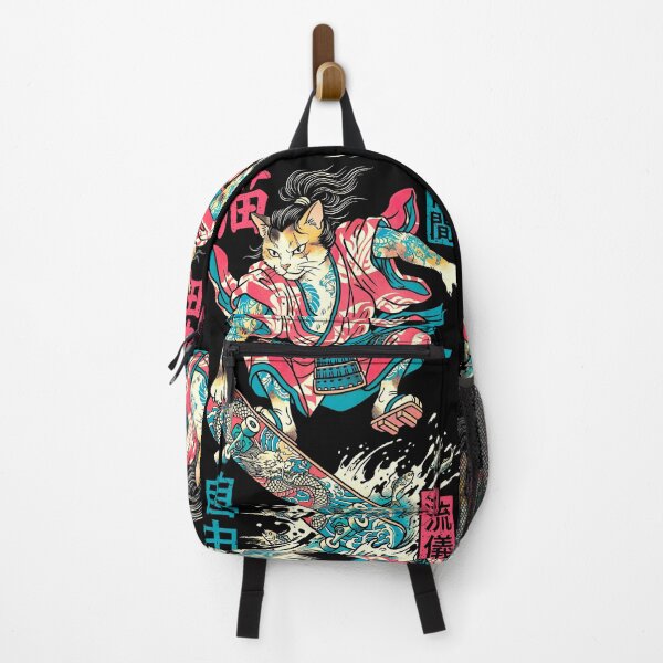 Item preview, Cat Skateboarder Samurai Skateboarding Cats Kanji designed and sold by GrandeDuc.