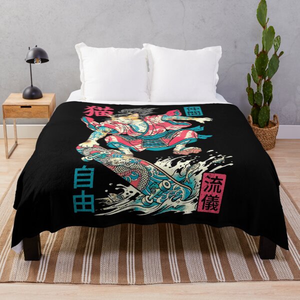Item preview, Cat Skateboarder Samurai Skateboarding Cats Kanji designed and sold by GrandeDuc.