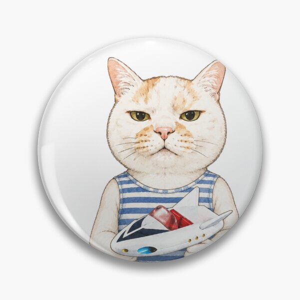 Item preview, Retro Cat with Sci-Fi Spaceship designed and sold by Komatoya.