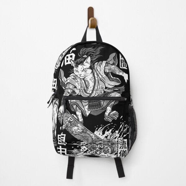 Item preview, Cat Skateboarder Samurai Skateboarding Cats Kanji designed and sold by GrandeDuc.