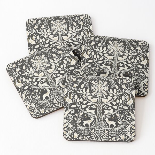 Item preview, Lithiuanian Ethnic Traditional Nordic Folk Tree Heritage Charcoal Black designed and sold by RenattaZare.