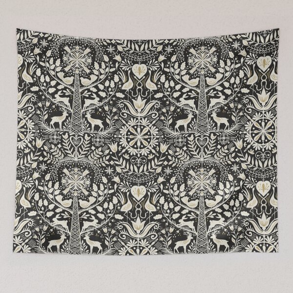 Item preview, Lithiuanian Ethnic Traditional Nordic Folk Tree Heritage Charcoal Black designed and sold by RenattaZare.