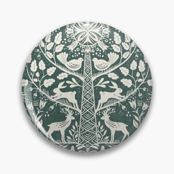 Item preview, Lithiuanian Ethnic Traditional Nordic Folk Tree Heritage Dusty Teal designed and sold by RenattaZare.