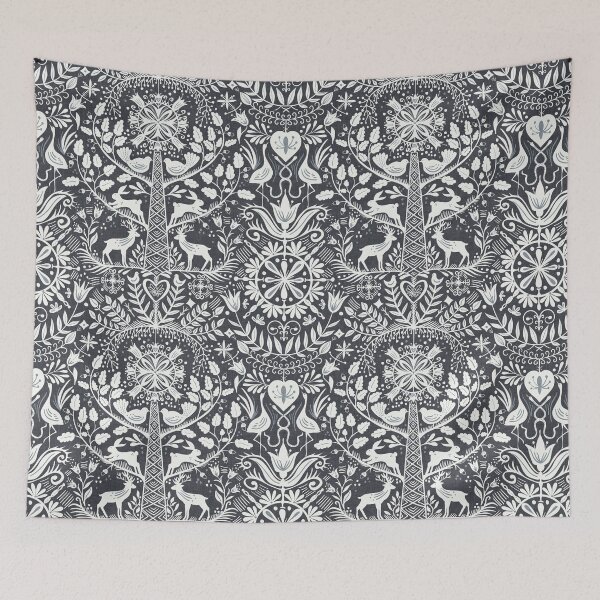 Item preview, Lithiuanian Ethnic Traditional Nordic Folk Tree Heritage Navy Blue designed and sold by RenattaZare.