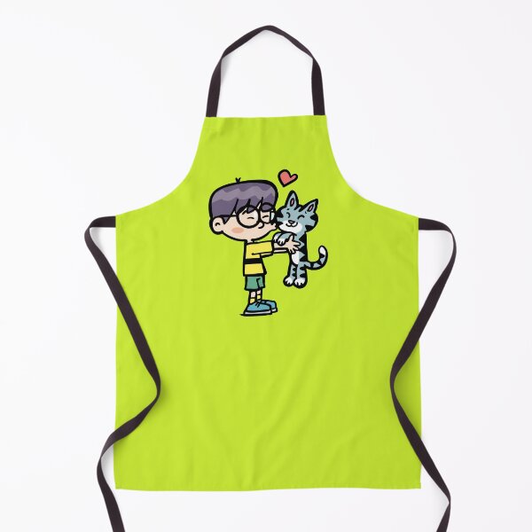 Item preview, boy with glasses holds a cat and kisses with love designed and sold by duxpavlic.