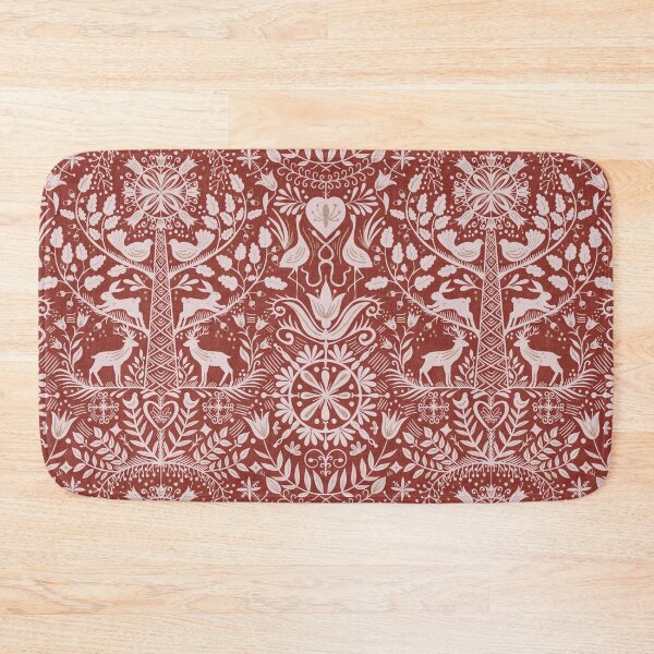 Item preview, Lithiuanian Ethnic Traditional Nordic Folk Tree Heritage Terracotta Red designed and sold by RenattaZare.