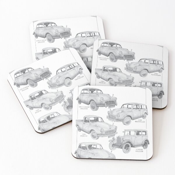Item preview, Morris Minor Cars - Five of the best 1 hand-drawn designed and sold by Classic Car Art Drawings.