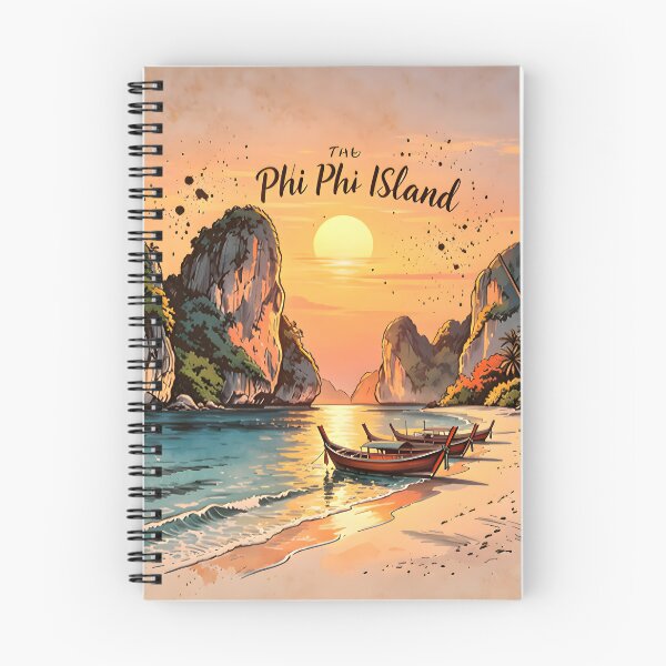 Item preview, Phi Phi Island Thailand Vintage Sunset Travel Art designed and sold by Spirit of Siam.