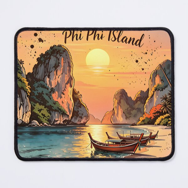 Item preview, Phi Phi Island Thailand Vintage Sunset Travel Art designed and sold by Spirit of Siam.