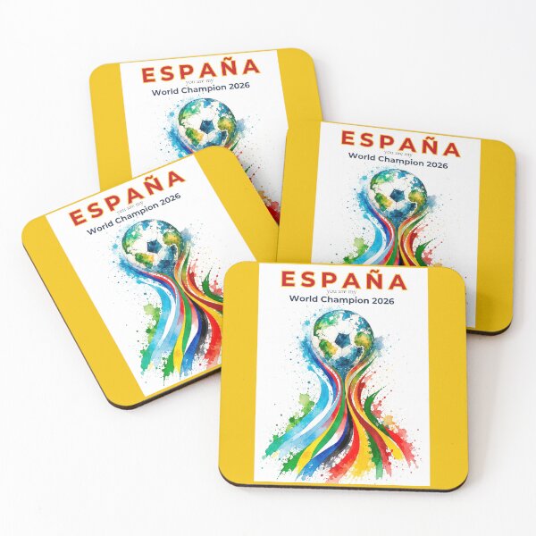 Item preview, Spain 2026 World Cup Champion Watercolor Football Art designed and sold by EMC Store.