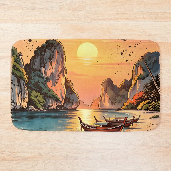 Item preview, Phi Phi Island Thailand Vintage Sunset Travel Art designed and sold by Spirit of Siam.