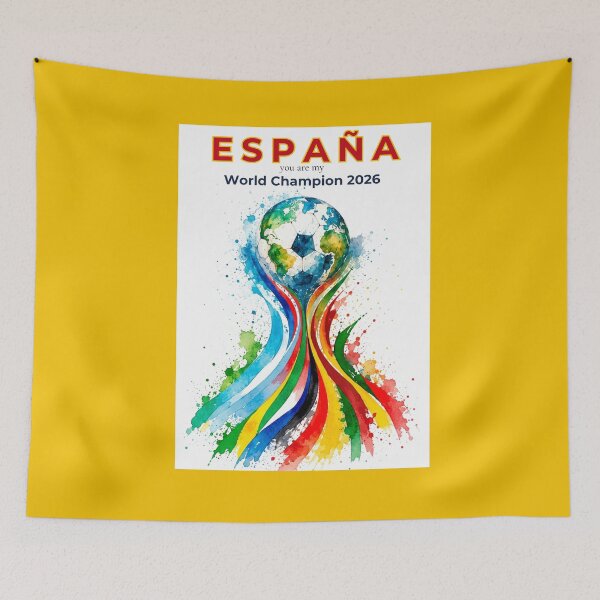 Item preview, Spain 2026 World Cup Champion Watercolor Football Art designed and sold by EMC Store.