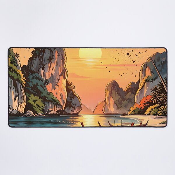Item preview, Phi Phi Island Thailand Vintage Sunset Travel Art designed and sold by Spirit of Siam.