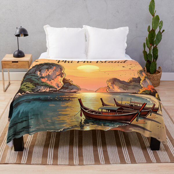 Item preview, Phi Phi Island Thailand Vintage Sunset Travel Art designed and sold by Spirit of Siam.