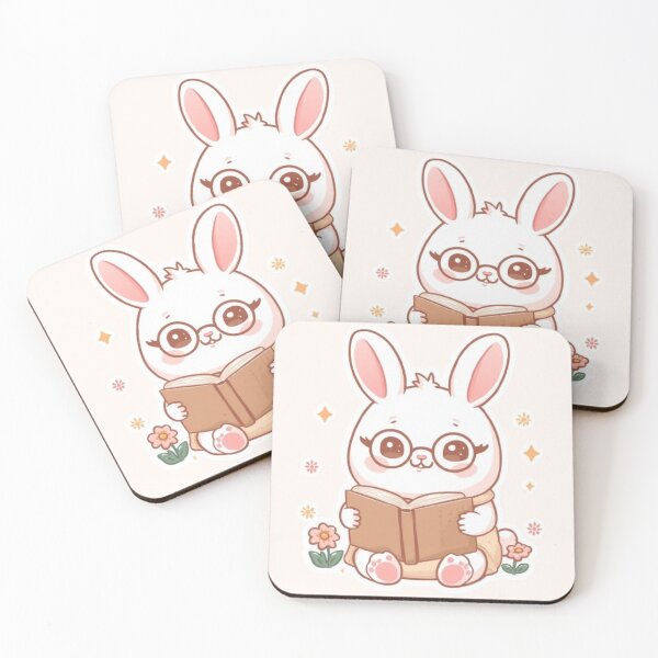 Item preview, Cute Bunny Reading a Book | Kawaii Rabbit Sticker  designed and sold by Stylestickers55.