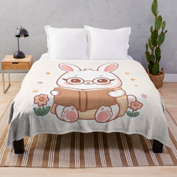 Item preview, Cute Bunny Reading a Book | Kawaii Rabbit Sticker designed and sold by Stylestickers55.