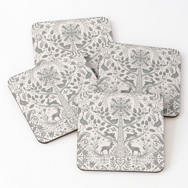 Item preview, Lithiuanian Ethnic Traditional Nordic Folk Tree Heritage Sage Gray designed and sold by RenattaZare.