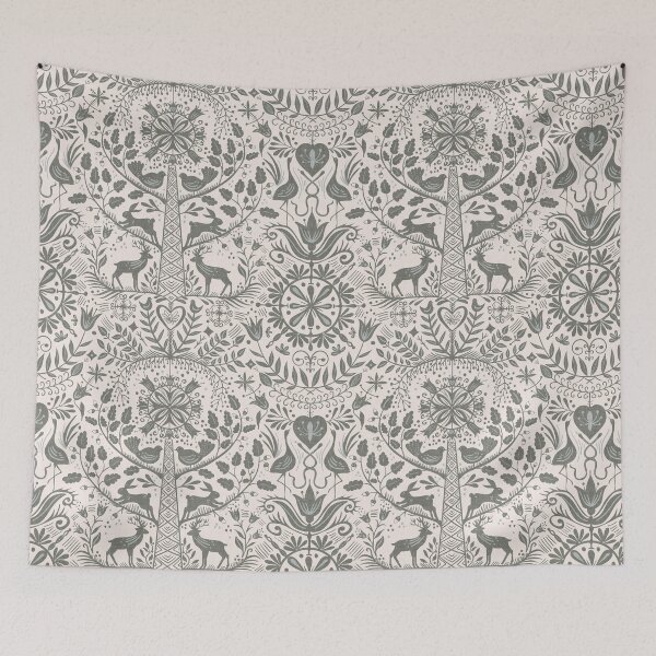 Item preview, Lithiuanian Ethnic Traditional Nordic Folk Tree Heritage Sage Gray designed and sold by RenattaZare.