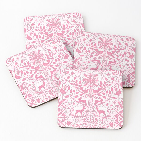 Item preview, Lithiuanian Ethnic Traditional Nordic Folk Tree Heritage Blush Pink designed and sold by RenattaZare.