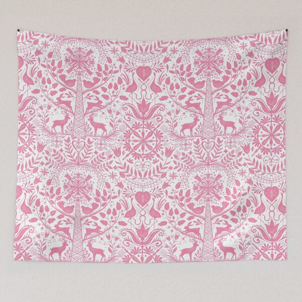 Item preview, Lithiuanian Ethnic Traditional Nordic Folk Tree Heritage Blush Pink designed and sold by RenattaZare.