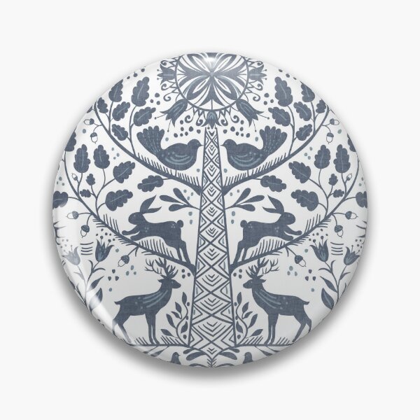 Item preview, Lithiuanian Ethnic Traditional Nordic Folk Tree Heritage Navy Blue designed and sold by RenattaZare.