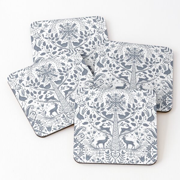 Item preview, Lithiuanian Ethnic Traditional Nordic Folk Tree Heritage Navy Blue designed and sold by RenattaZare.