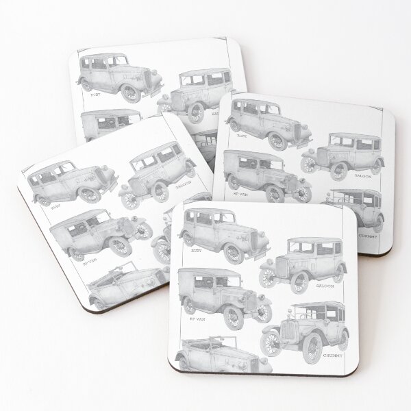 Item preview, Austin Seven Cars - Five of the best hand-drawn designed and sold by Classic Car Art Drawings.