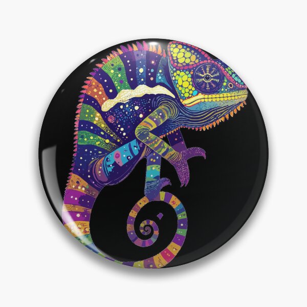 Item preview, Psychedelic Rainbow Chameleon | Colorful Cosmic Reptile Art designed and sold by AvalonMoss.