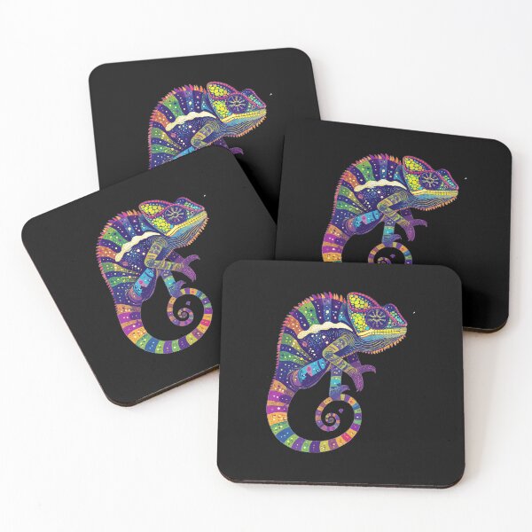 Item preview, Psychedelic Rainbow Chameleon | Colorful Cosmic Reptile Art designed and sold by AvalonMoss.