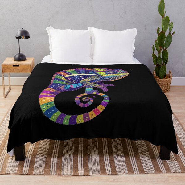 Item preview, Psychedelic Rainbow Chameleon | Colorful Cosmic Reptile Art designed and sold by AvalonMoss.