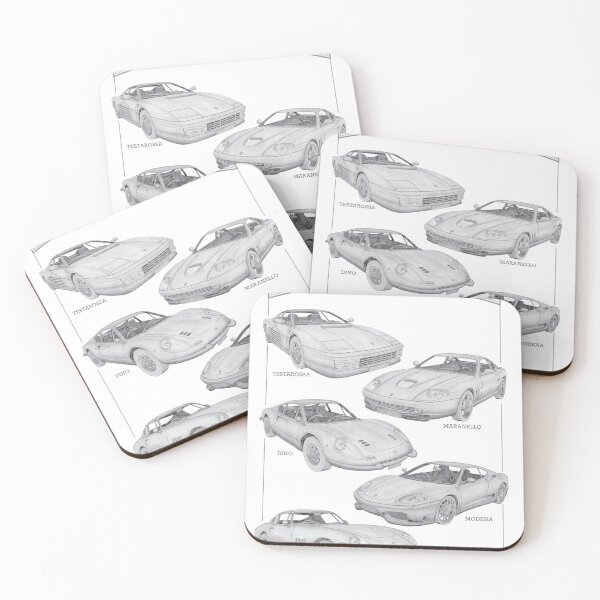 Item preview, Ferrari Cars - Five of the best hand-drawn designed and sold by Classic Car Art Drawings.