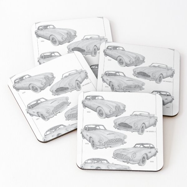 Artikelvorschau, Aston Martin-Modelle – Fünf der besten handgezeichneten entworfen und verkauft von Classic Car Art Drawings.