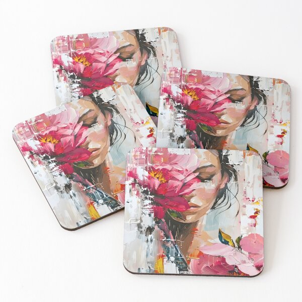 Item preview, unique design abstract pink flower art designed and sold by stikrusak.