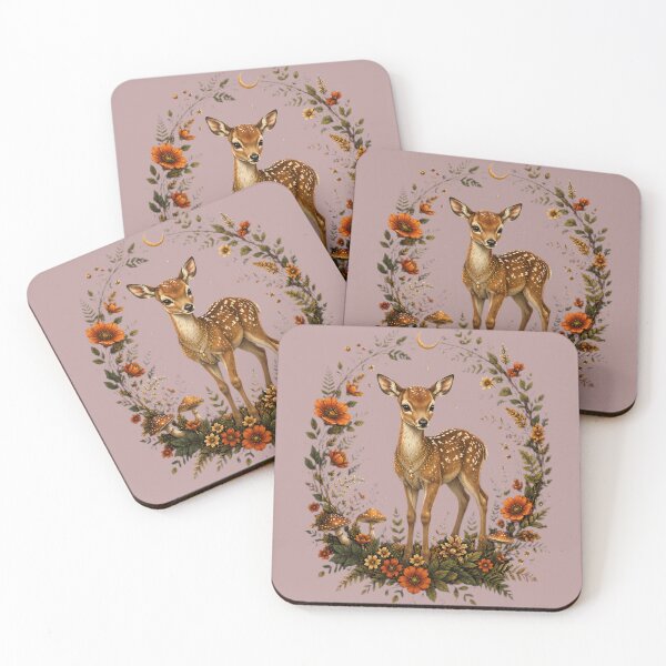 Item preview, Deer and Wildflower Wreath designed and sold by lstaford.