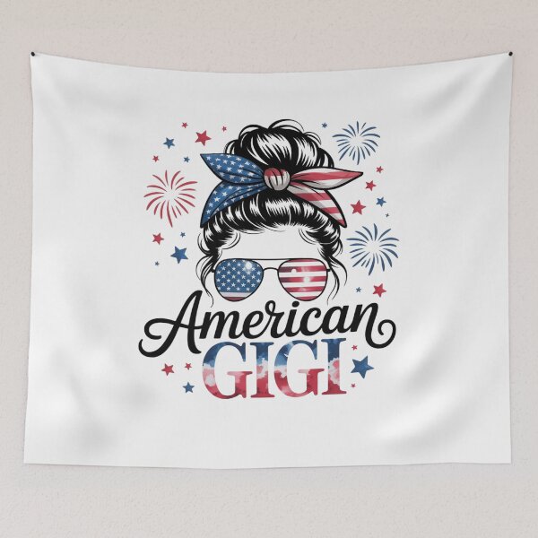 Item preview, Gigi 4th of July American Flag Patriotic Messy Bun designed and sold by SapfireStuArt.