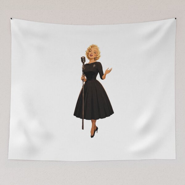 Item preview, Marilyn Monroe in Black Dress: Vintage Anime Aesthetic designed and sold by Nurzhik.
