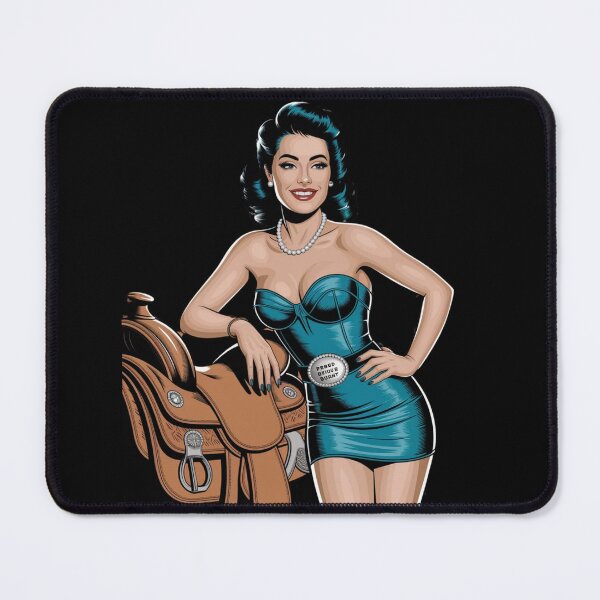 Item preview, Proud Buckle Bunny Retro Pin-Up Cowgirl | Western Rodeo Girl designed and sold by Redjakkal.