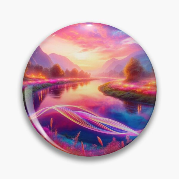Item preview, Turner Inspired Neon Sunset River Valley Dreamscape designed and sold by FotoworldEdel.