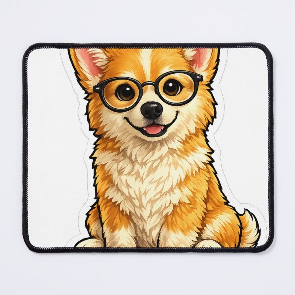Item preview, Corgi with Glasses Sticker | Cute Pembroke Welsh Corgi Dog Illustration designed and sold by Skedart.