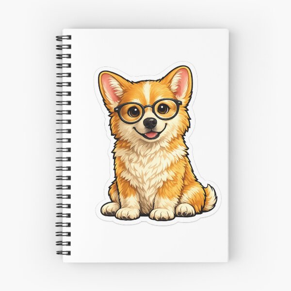 Item preview, Corgi with Glasses Sticker | Cute Pembroke Welsh Corgi Dog Illustration designed and sold by Skedart.