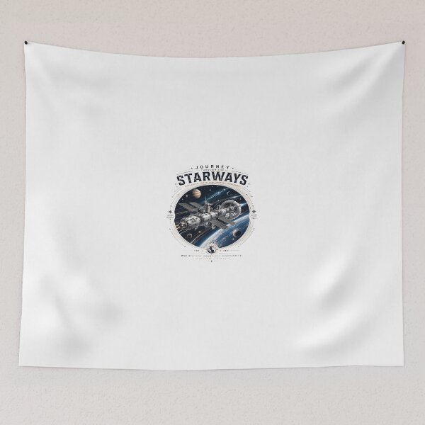 Item preview, Journey Through the Starways – Vintage Space Station Exploration T-Shirt Design designed and sold by Artisan Finds Online.