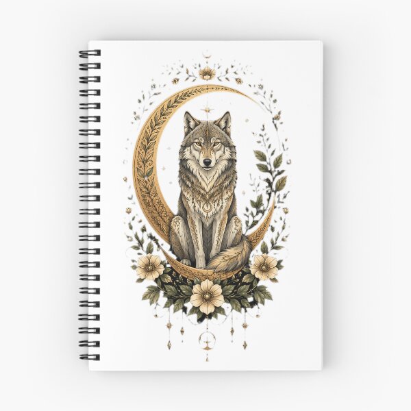 Item preview, Golden Wolf with Crescent Moon designed and sold by lstaford.