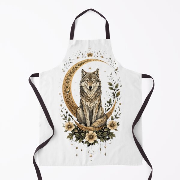 Item preview, Golden Wolf with Crescent Moon designed and sold by lstaford.