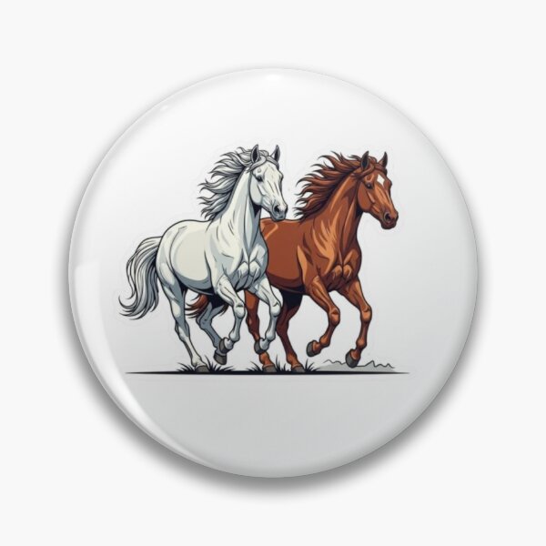 Item preview, Running Horses Sticker – White & Brown Horse Duo | Equestrian Art Decal designed and sold by PrintforDesign.