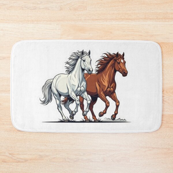 Item preview, Running Horses Sticker – White & Brown Horse Duo | Equestrian Art Decal designed and sold by PrintforDesign.