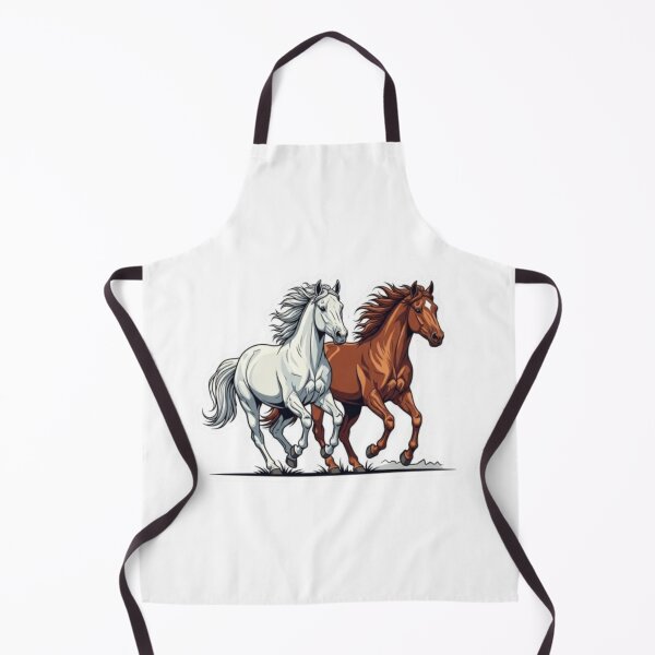 Item preview, Running Horses Sticker – White & Brown Horse Duo | Equestrian Art Decal designed and sold by PrintforDesign.
