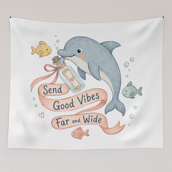 Item preview, Ocean Courier - Cute Dolphin designed and sold by bapupa.