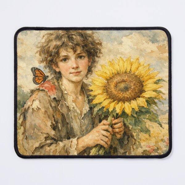 Item preview, Teenager with butterfly and sunflower designed and sold by Sigtrix.